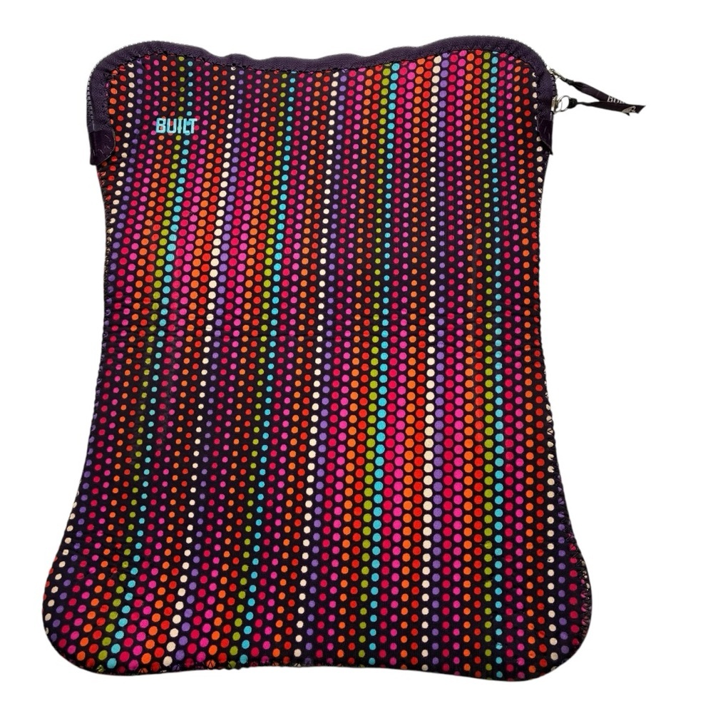 Built NY Polka Dots 17” Laptop Sleeve Retro Business Travel Thick Cushion Brown